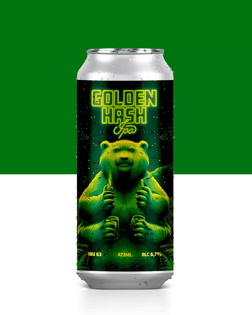 Golden Hash Joy Project Brewing Collaboration with Fumaçônica Brewery IPA - American 6.7% ABV