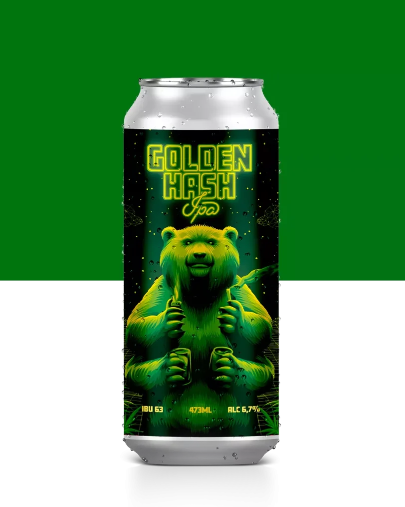 Golden Hash Joy Project Brewing Collaboration with Fumaçônica Brewery IPA - American 6.7% ABV