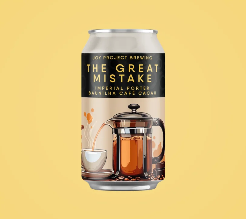 THE GREAT MISTAKE 2024 - PASTRY IMPERIAL PORTER Descrição Geral The Great Mistake 2024 é uma Imperial Porter que combina malte torrado, malte caramelo, café Dude Cyborg, Baunilha Tahiti e Cacau da Bahia. Especificações da Cerveja Tipo: PASTRY IMPERIAL PORTER Teor Alcoólico: 12% ABV Amargor: NA IBU Perfil: Café, baunilha, cacau  