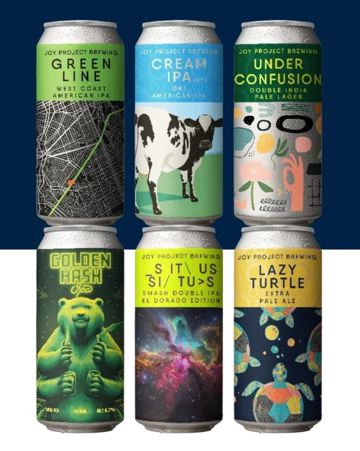 Monte o Seu 6-Pack LUPULADAS - Cervejas Aromáticas e Intensas Experimente o "Monte o Seu 6-Pack LUPULADAS" da Joy Project Brewing e crie seu próprio pack com cervejas lupuladas exclusivas. Escolha entre uma variedade de cervejas intensamente aromáticas, todas com lúpulos frescos e selecionados, para uma experiência única e marcante. Se você é um amante de cervejas lupuladas, nosso serviço de montagem permite que você selecione 6 latas das suas favoritas e as receba diretamente em casa. Cada cerveja é cuidadosamente elaborada, destacando aromas e sabores intensos, perfeitos para quem busca novas experiências no universo das IPAs e cervejas lupuladas. Monte seu conjunto personalizado com cervejas lupuladas, explorando rótulos que variam conforme a estação. Cada escolha representa uma oportunidade de descobrir novos favoritos e saborear as combinações mais frescas e aromáticas do nosso catálogo. Selecione 6 latas lupuladas para avançar ao carrinho e desfrute de uma jornada de sabores intensos e vibrantes, ideal para apreciadores de cervejas aromáticas.