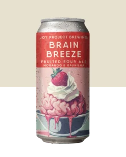 BRAIN BREEZE - FRUITED SOUR Brain Breeze é uma Fruited Sour que captura a essência de um milkshake gelado e cremoso, combinando morango e baunilha em uma experiência única. A leve acidez desperta os sentidos, enquanto o sabor doce e reconfortante traz à mente a memória de sundaes e sobremesas geladas. Como um verdadeiro 