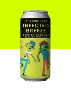 INFECTED BREEZE - FRUITED SOUR - ZOMBIE WALK CURITIBA Infected Breeze vem direto do apocalipse. Sour de frutas vermelhas, ácida, intensa e refrescante. Vermelho sangue escorrendo, final seco e impossível de fugir. Cada gole espalha a infecção, te arrastando para um mundo sem volta. Criada com a Zombie Walk Curitiba, chega para dominar os sedentos e marcar os vivos e os mortos. Especificações da Cerveja: Tipo: Fruited Sour Teor Alcoólico: 5.5% ABV Amargor: 3 IBU Perfil: Acidez Lática, Morango, Amora, Framboesa