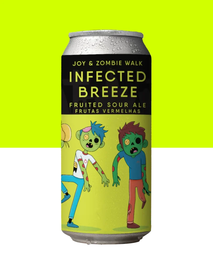 INFECTED BREEZE - FRUITED SOUR - ZOMBIE WALK CURITIBA Infected Breeze vem direto do apocalipse. Sour de frutas vermelhas, ácida, intensa e refrescante. Vermelho sangue escorrendo, final seco e impossível de fugir. Cada gole espalha a infecção, te arrastando para um mundo sem volta. Criada com a Zombie Walk Curitiba, chega para dominar os sedentos e marcar os vivos e os mortos. Especificações da Cerveja: Tipo: Fruited Sour Teor Alcoólico: 5.5% ABV Amargor: 3 IBU Perfil: Acidez Lática, Morango, Amora, Framboesa