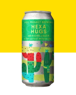 HEXA HUGS Brasil Lager em lata da Joy Project Brewing
