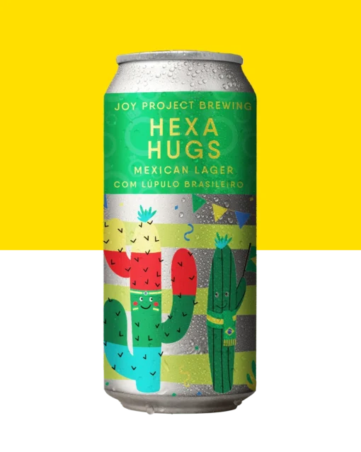 HEXA HUGS Brasil Lager em lata da Joy Project Brewing