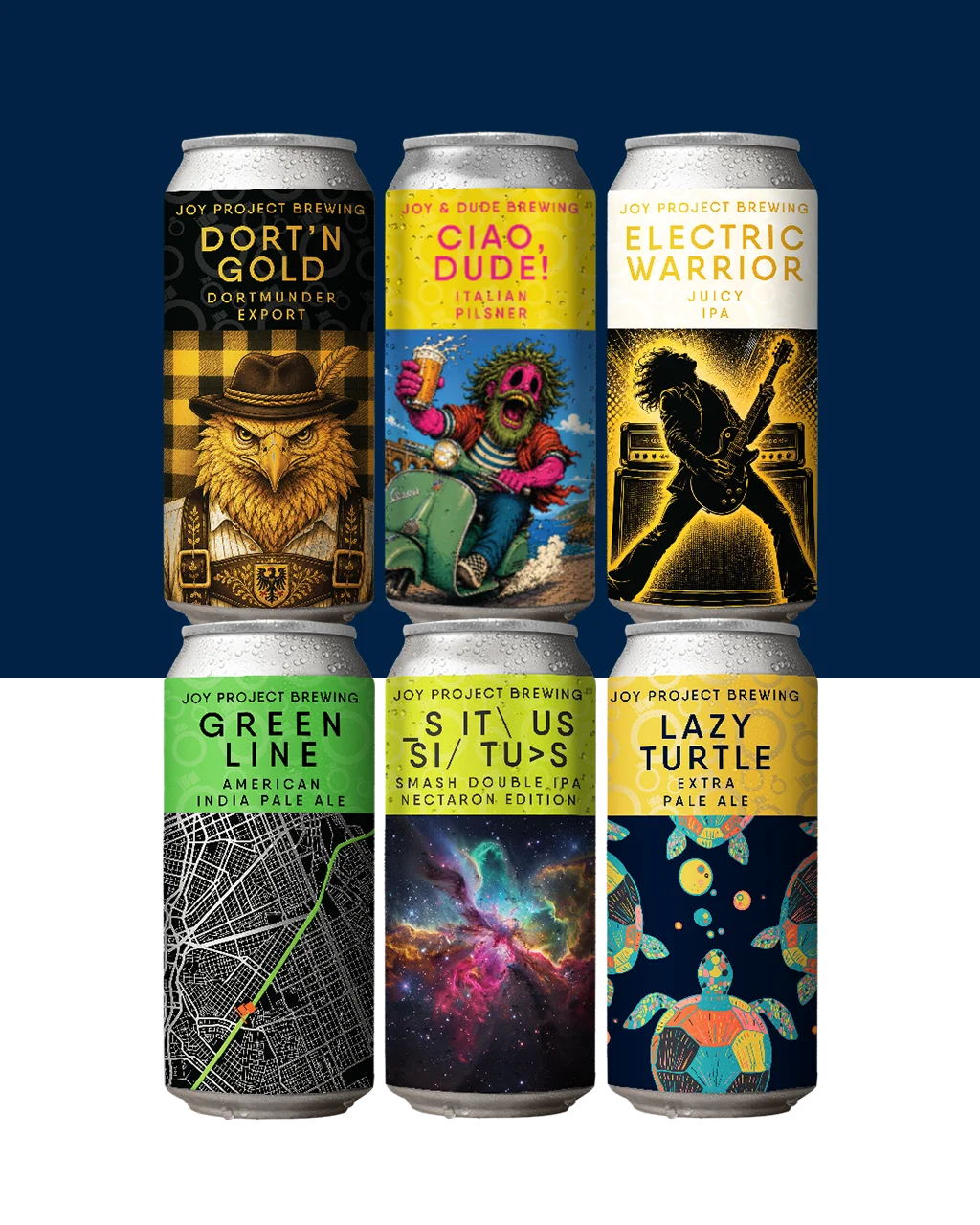 6-PACK JOY – LANÇAMENTOS DE JULHO com Dort'n Gold, Ciao Dude, Electric Warrior, Green Line, S.I.T.U.S Nectaron Edition e Lazy Turtle
