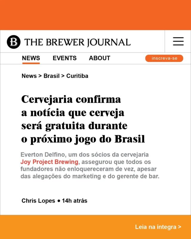A notícia é real - Imagem 1 • Joy Project Brewing Curitiba