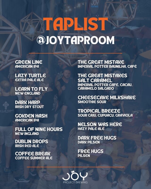 A taplist dessa semana aqui no @joytaproom tá daquele jeito que a g... • Joy Project Brewing Curitiba