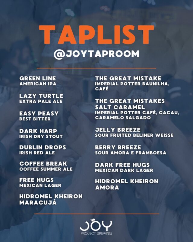 A taplist dessa semana tá especial • Joy Project Brewing Curitiba