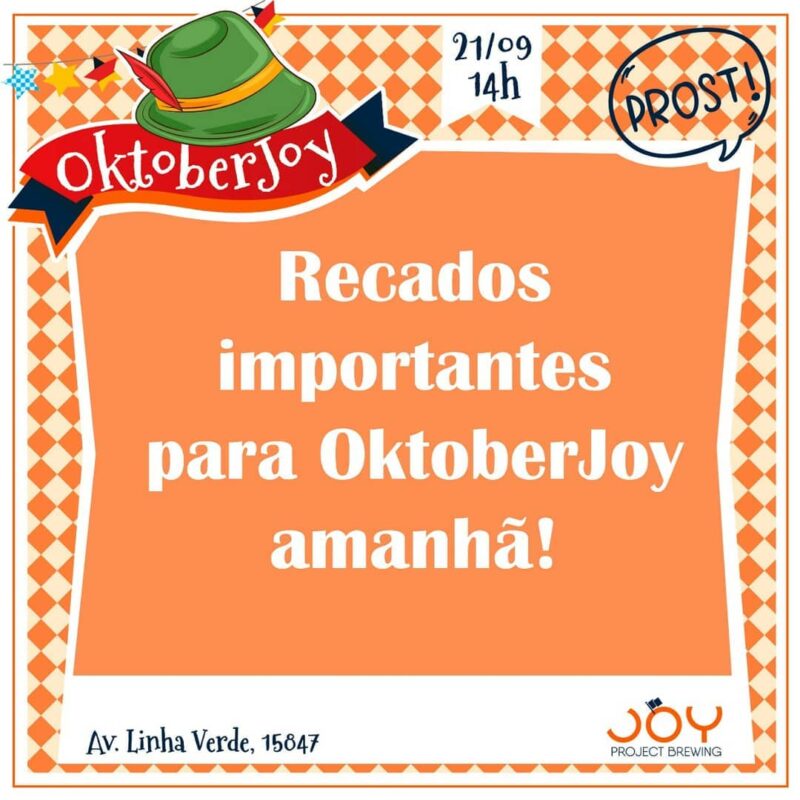 É amanhã galera! Temos um enorme espaço coberto, então não precisa ... - Imagem 1 • Joy Project Brewing Curitiba