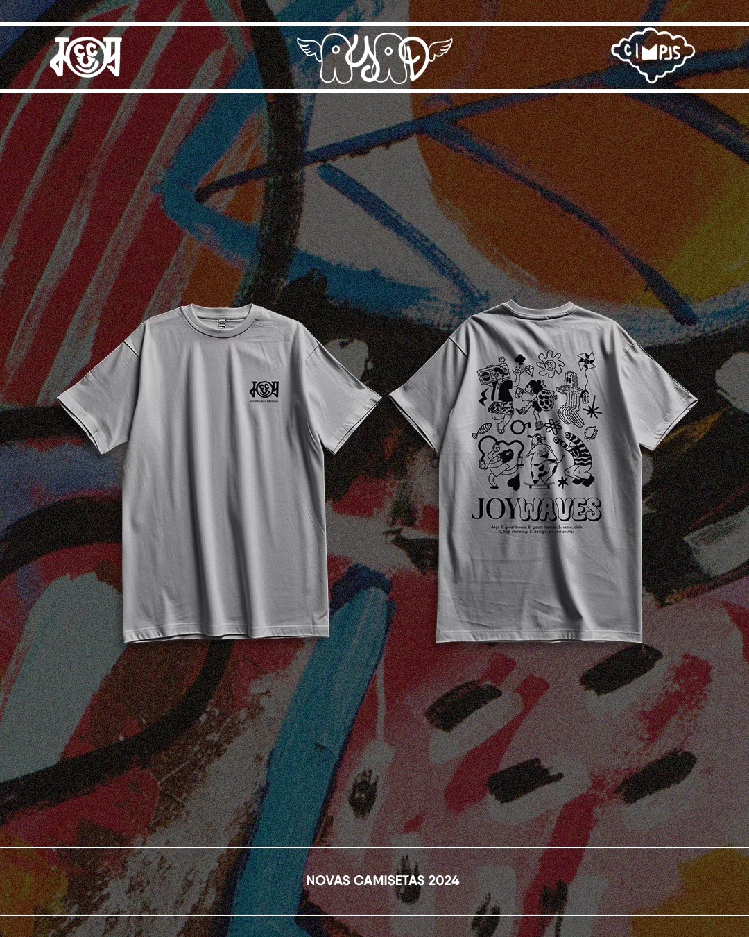 E para todo mundo ficar no estilo, tem nova leva de camisetas - Imagem 2 • Joy Project Brewing Curitiba