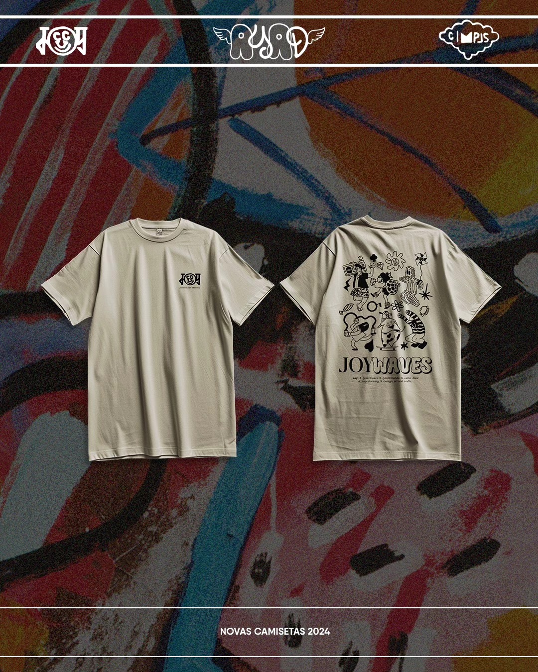 E para todo mundo ficar no estilo, tem nova leva de camisetas - Imagem 3 • Joy Project Brewing Curitiba