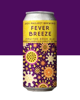 Lata FEVER BREEZE Fruited Sour com tangerina, maracujá e sorvete de creme da Joy Project Brewing