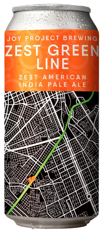 ZEST GREEN LINE AMERICAN IPA em lata da Joy Project Brewing