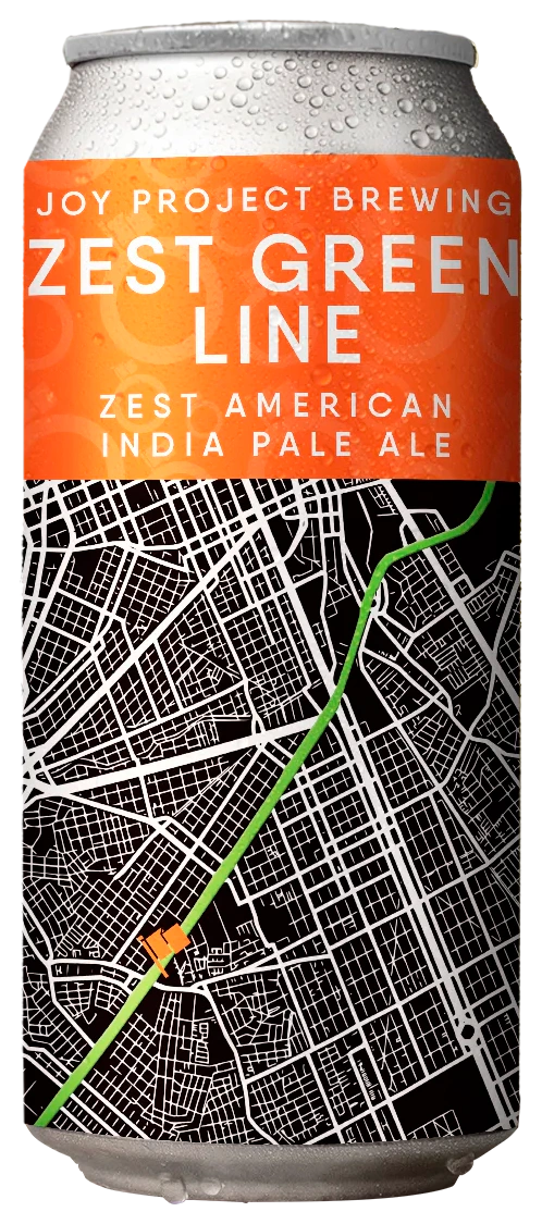 ZEST GREEN LINE AMERICAN IPA em lata da Joy Project Brewing