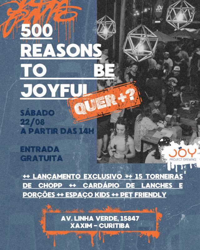 SÁBADO TEM FESTA NA JOY - Imagem 1 • Joy Project Brewing Curitiba