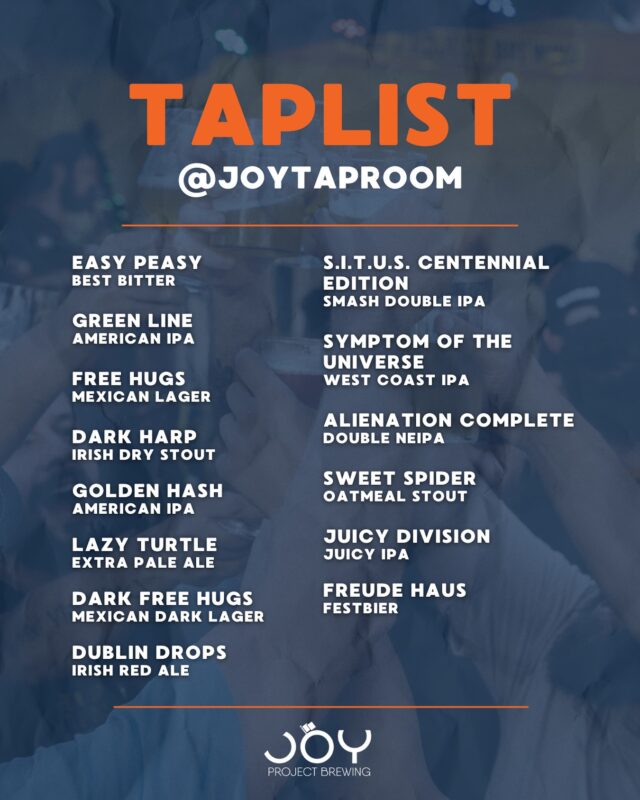 Tá on a taplist da semana no bar da fábrica • Joy Project Brewing Curitiba
