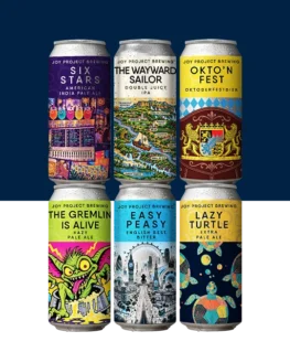 Seis latas do 6-Pack Joy Lançamentos de Outubro: Six Stars, The Wayward Sailor, OKT’N Fest, The Gremlin Is Alive, Easy Peasy e Lazy Turtle