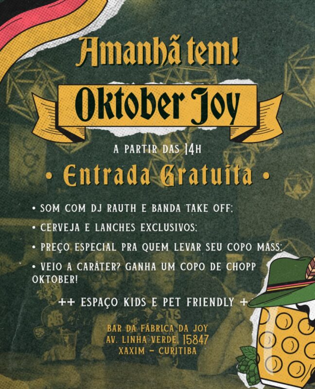 PROST, MEUS XAXINENSES! AMANHÃ É DIA DE CHAPAR O GLOBÃO • Joy Project Brewing Curitiba